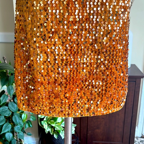 🧡 Free People Intimately Free Golden Velvet Sequin Strapped Cocktail Dress - Picture 10 of 17